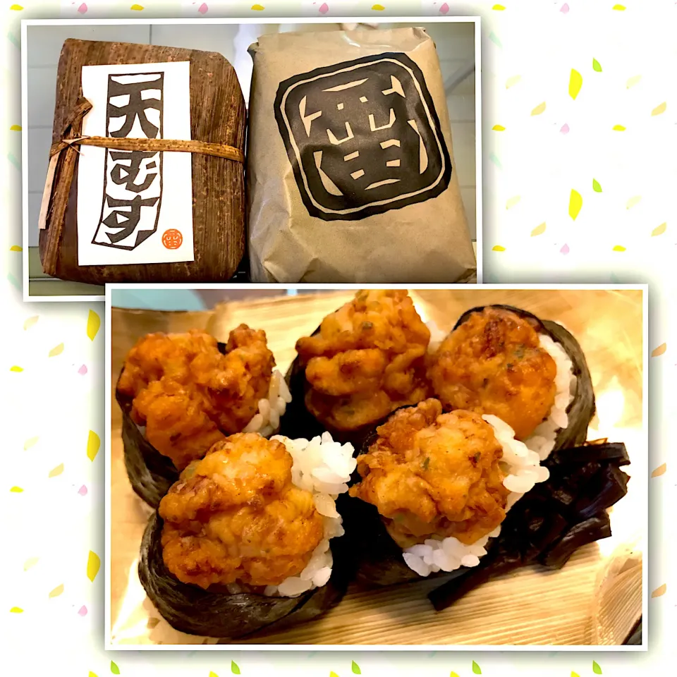 昨夜の夕飯は、地雷也の天むす🍙どす🤗夕食に糖質だけでなく揚げ物乗ったもの食べてしまいましたわ🐷|にゃあ（芸名）さん