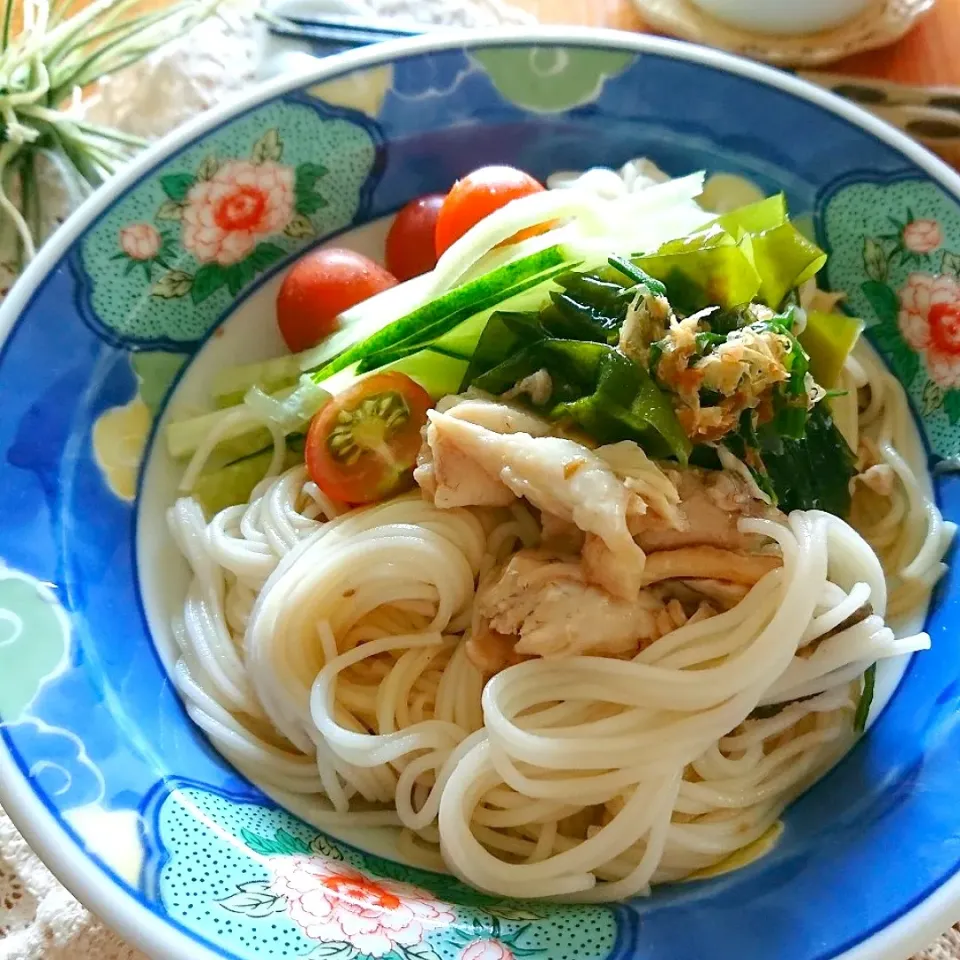 Snapdishの料理写真:おつまみのっけそうめん(*´艸｀*)|とまと🍅さん