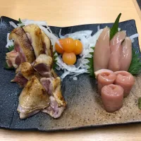 Snapdishの料理写真:ほろほろ鳥刺身@川栄|あんよーさん