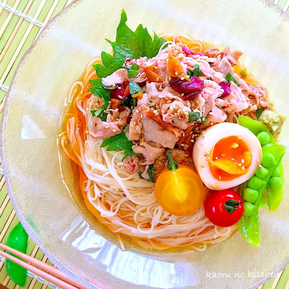 梅しば豚しゃぶ夏素麺♪|かおちゃんさん