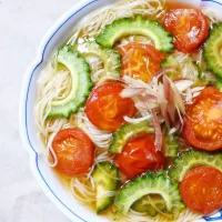 Snapdishの料理写真:夏野菜のあんかけ素麺|さぴこさん