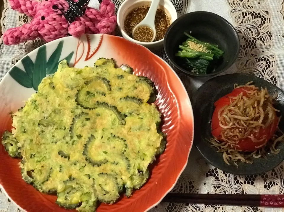 ひとみんΨ(*´∀｀)Ψさんの料理 ゴーヤ豚玉間違えた、チヂミにしちゃった🙏|noeさん