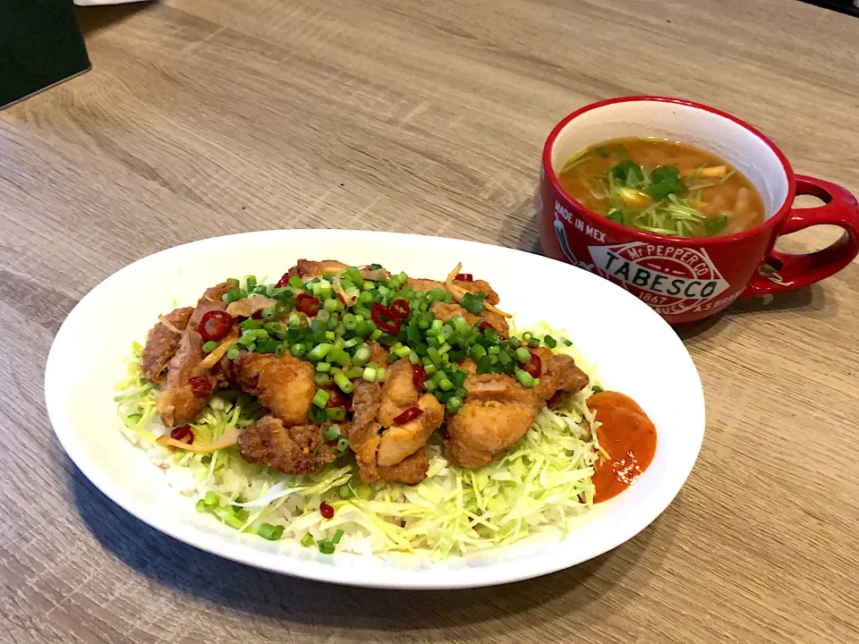 チキン南蛮丼&大根と椎茸の味噌汁|Nakaba Kobayashiさん