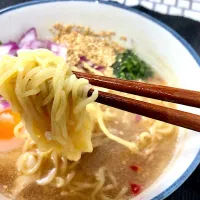 Snapdishの料理写真:【新発見】#業務スーパー の激安生麺、何これ！？驚愕のモチモチ&ツルツル麺じゃん💦|魚貝ZUCKYさん