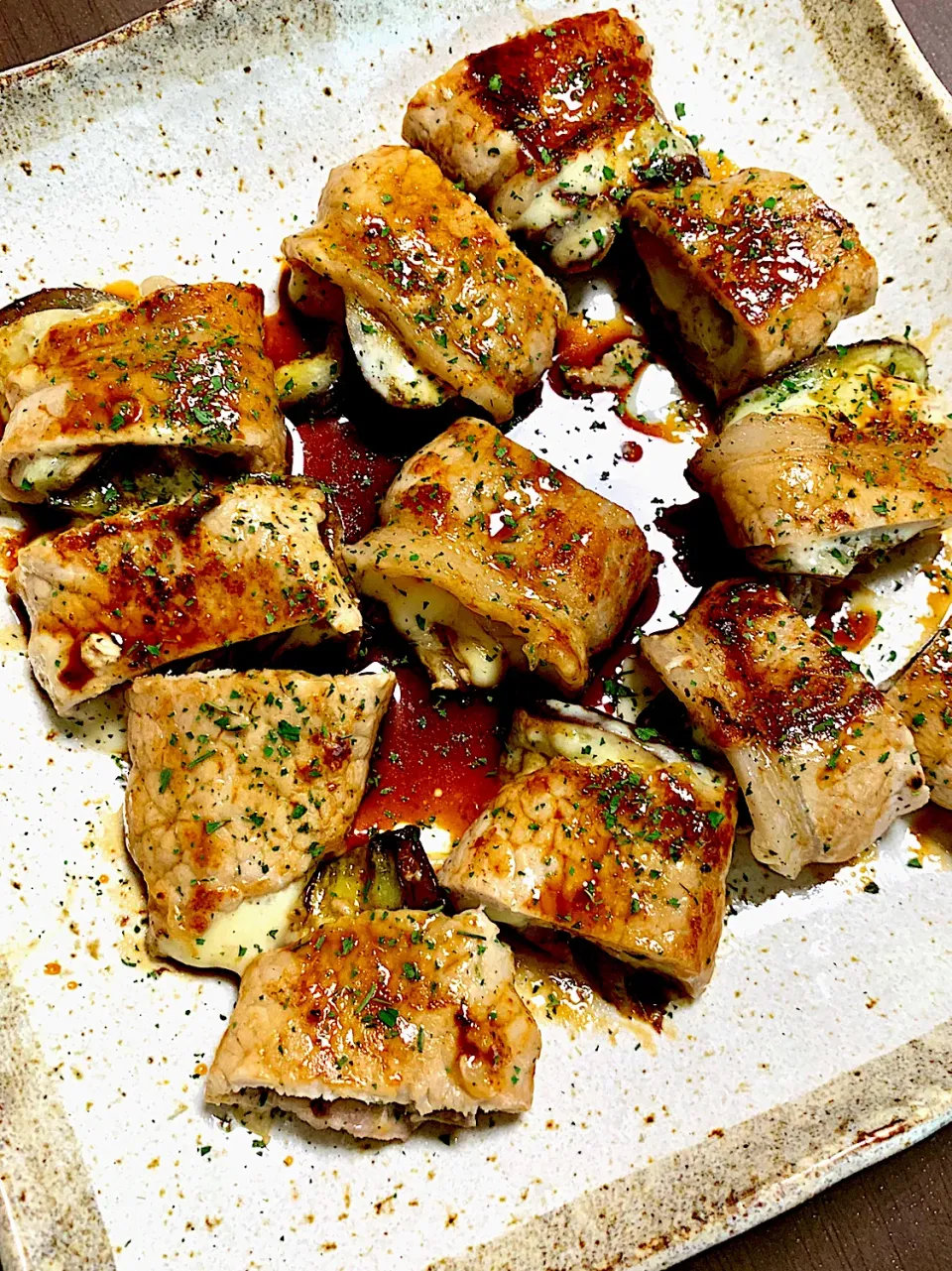 ナスとチーズの肉巻き|tachiさん