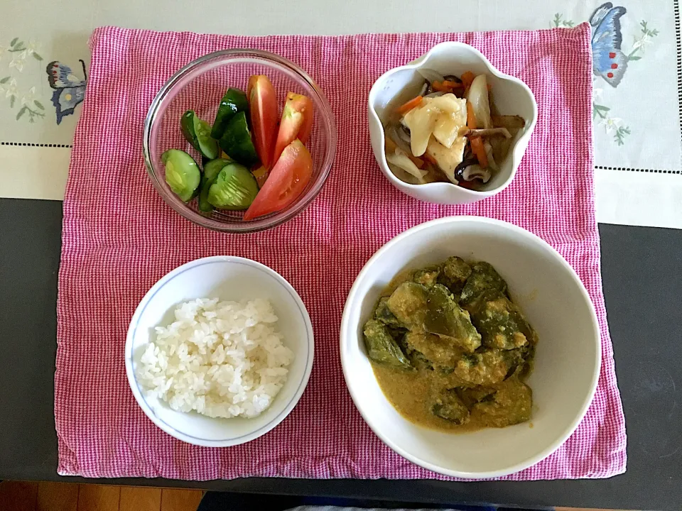 Snapdishの料理写真:きゅうりの豆乳カレーのご飯|みよさん