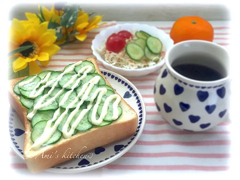 きゅうりトースト😊🍀|あみさん