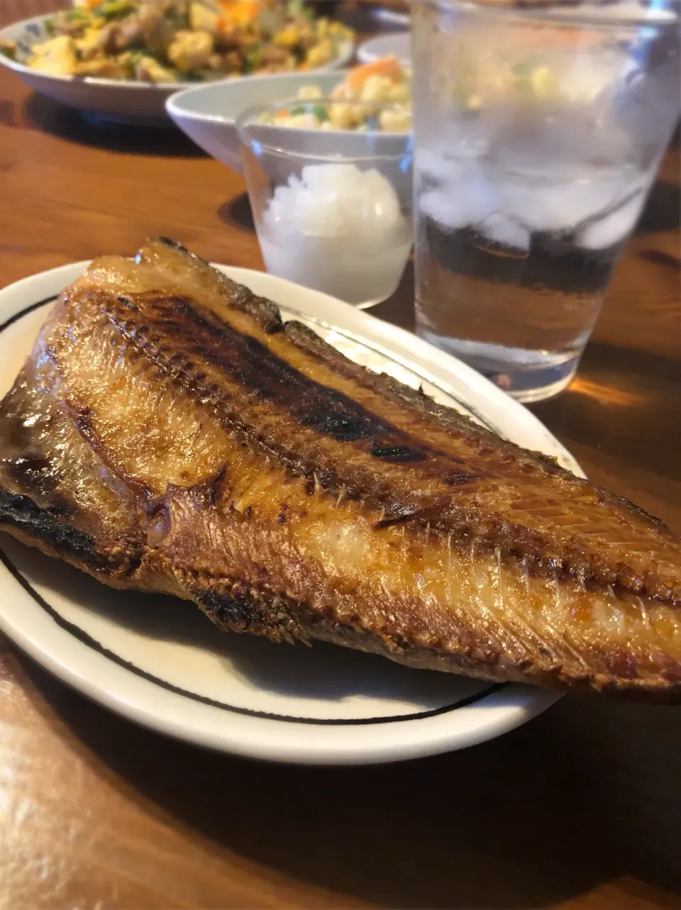 8/3の夕食 ホッケの塩焼き|yoneさん