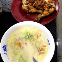 Snapdishの料理写真:Creamy Sopas and Breaded Chicken #alamhegz|Kamekawaさん