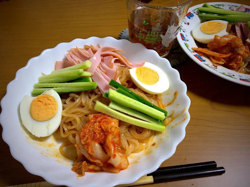 今日の男飯絆(･w･)暑い夏ピッタリピリ辛盛岡冷麺ビビン麺↑↑↑|ひーちゃんさん