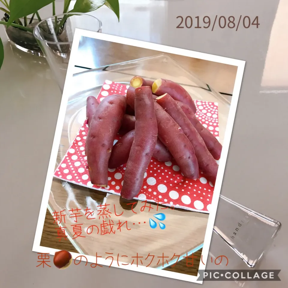 Snapdishの料理写真:#新芋の蒸し😋|みすてりあすゆっこさん