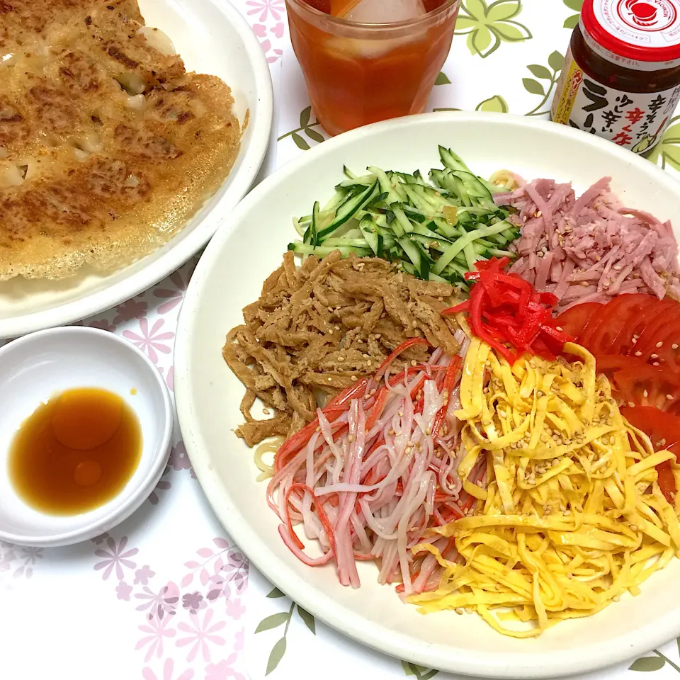 冷し中華 羽根つき餃子|まみっこさん