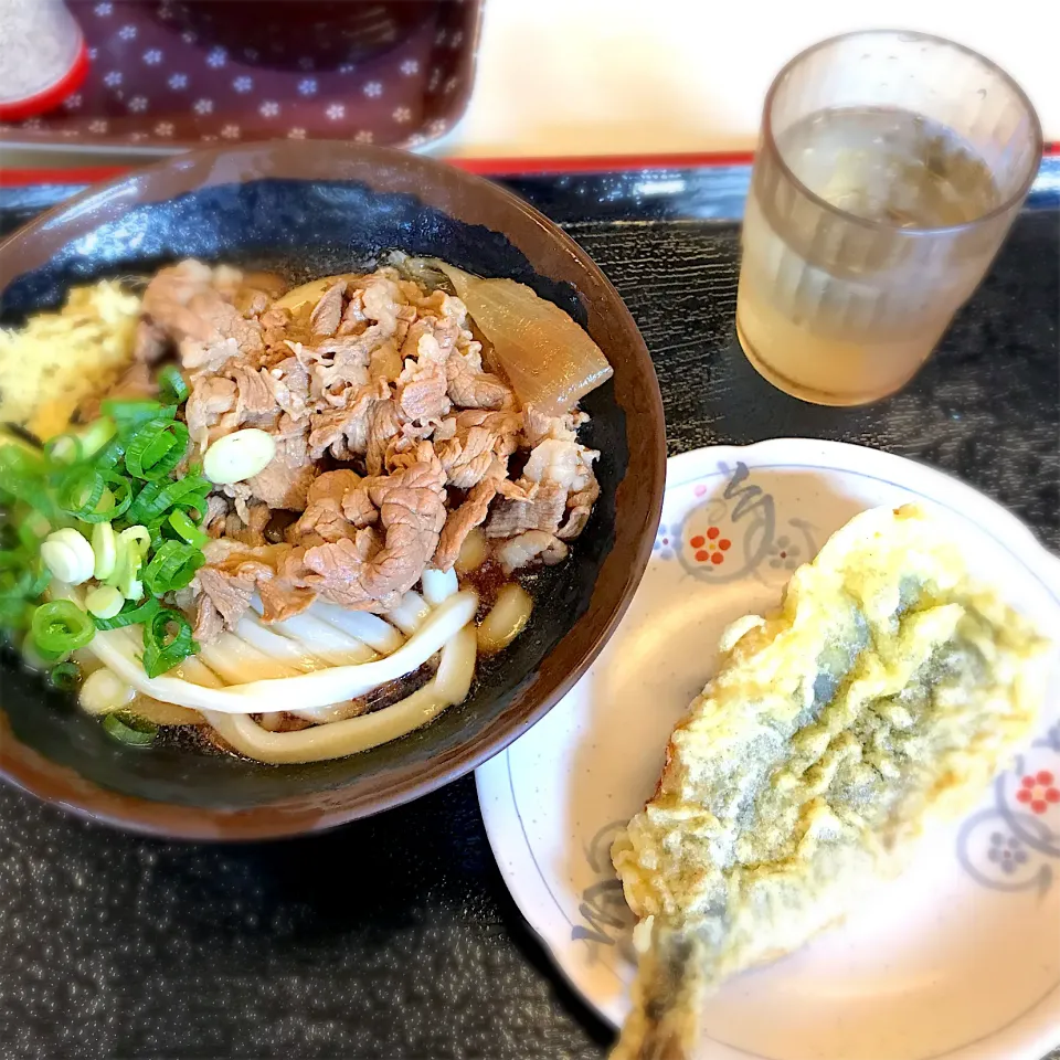 肉うどんとイワシ天|米さん