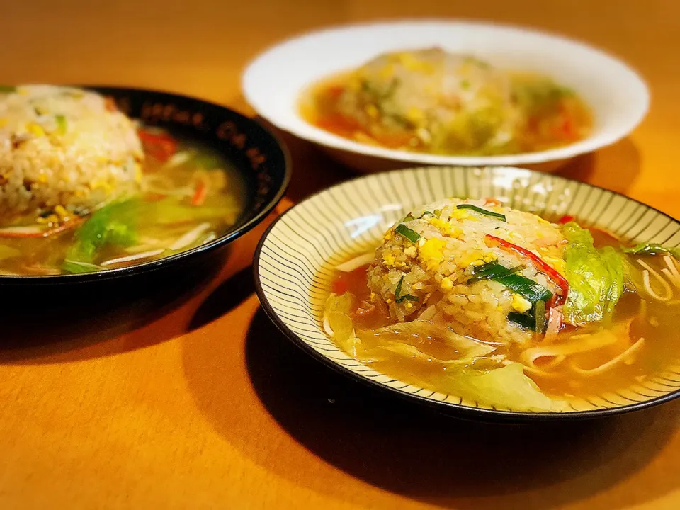 かにかまレタス餡掛け炒飯|stone freeさん