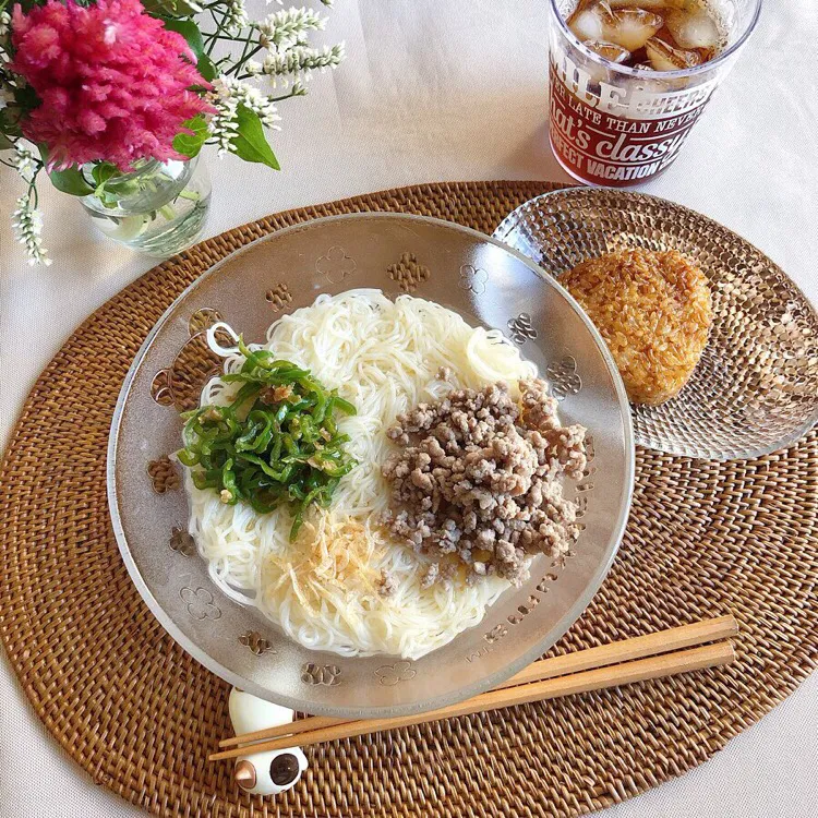 8/5❤︎ごま油香る塩そうめん❤︎娘の晩ごはん|Makinsさん