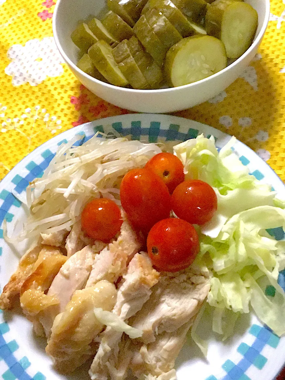 鶏胸肉の塩麹漬け焼き      糠漬け|掛谷節子さん