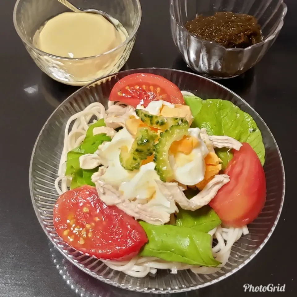 Snapdishの料理写真:サラダもち麦うどん|Yukiさん