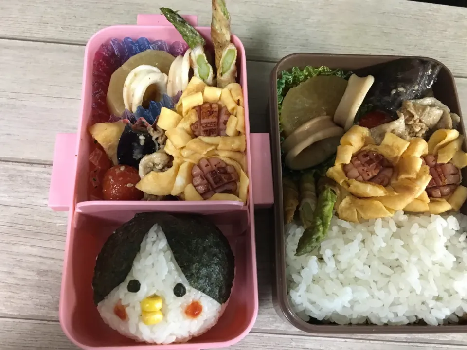 夏休み弁当〜塾弁 ペンギン⁉︎おかめ⁉︎おにぎり〜|こむぎさん