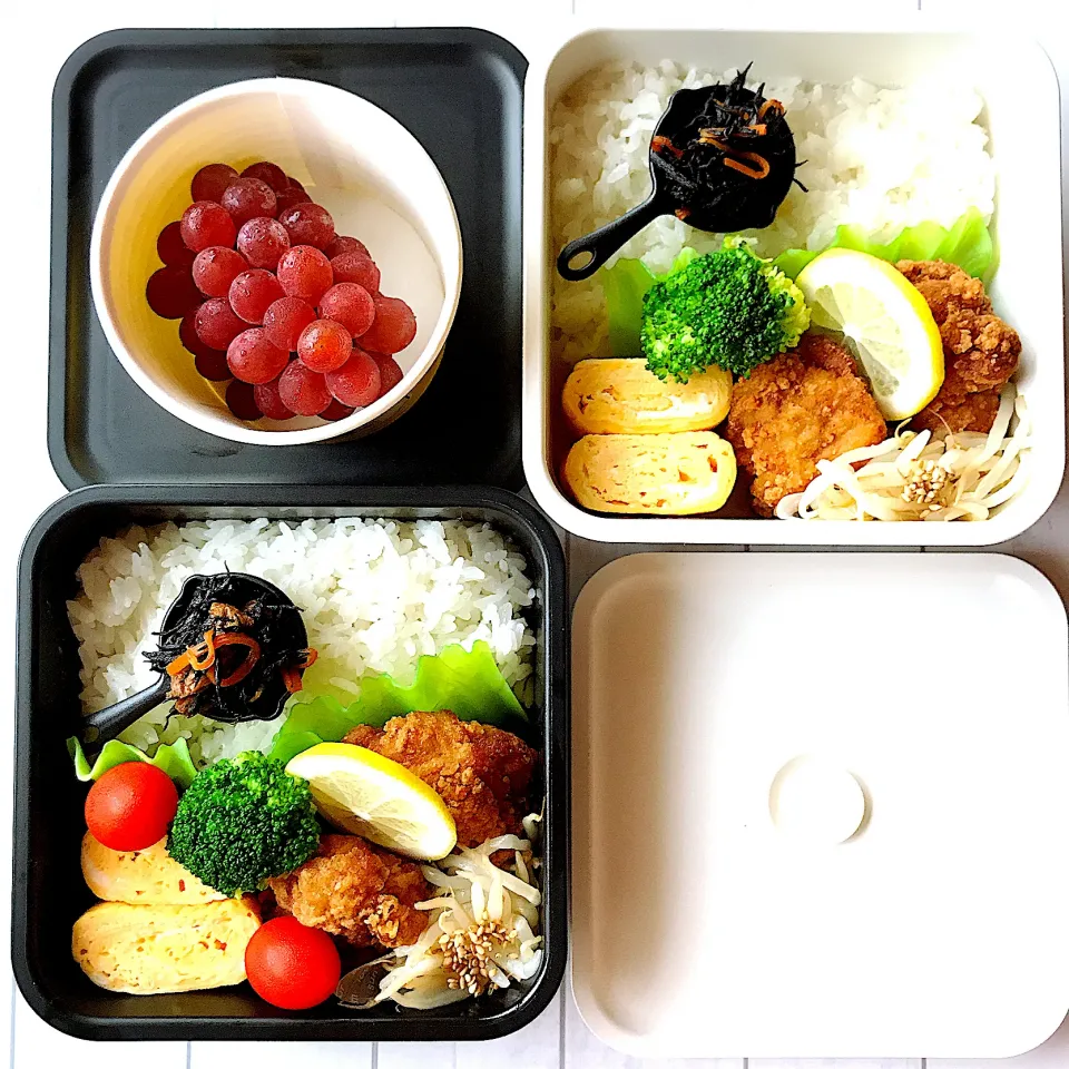 Snapdishの料理写真:姉妹弁当 唐揚げ弁当|mnkさん