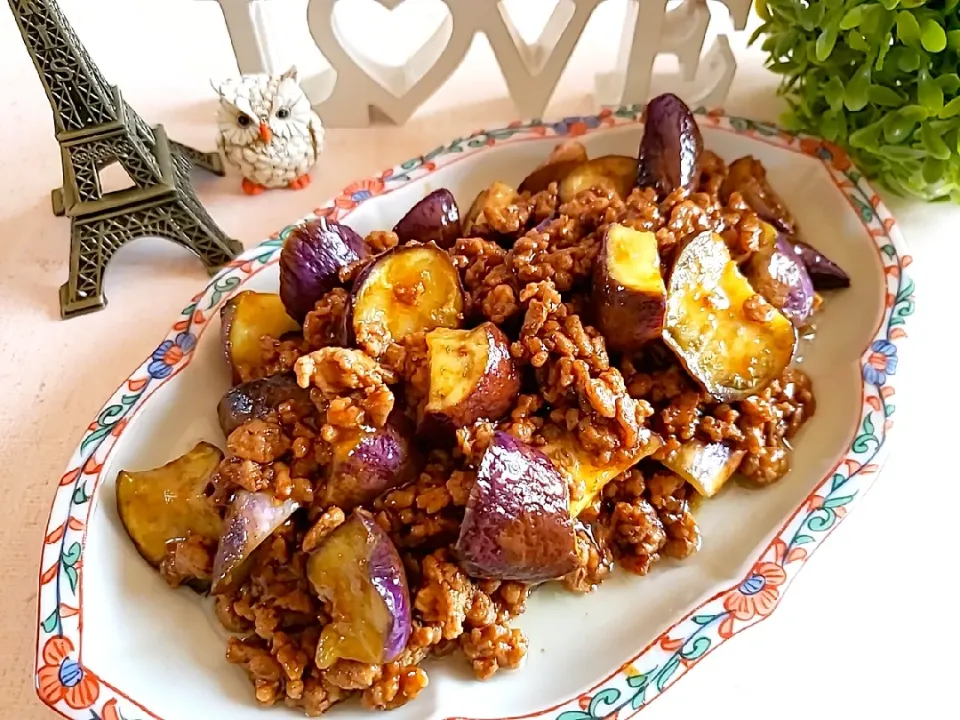 ♡合い挽き肉となすの甘味噌あんかけ炒め♡味ちょい濃いめ♡|ずんこたんさん