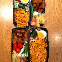 Snapdishの料理写真:小4小1 男子 お弁当|KAEさん