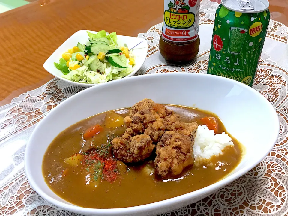 ミスジ肉の唐揚げカレー🍀|makoさん