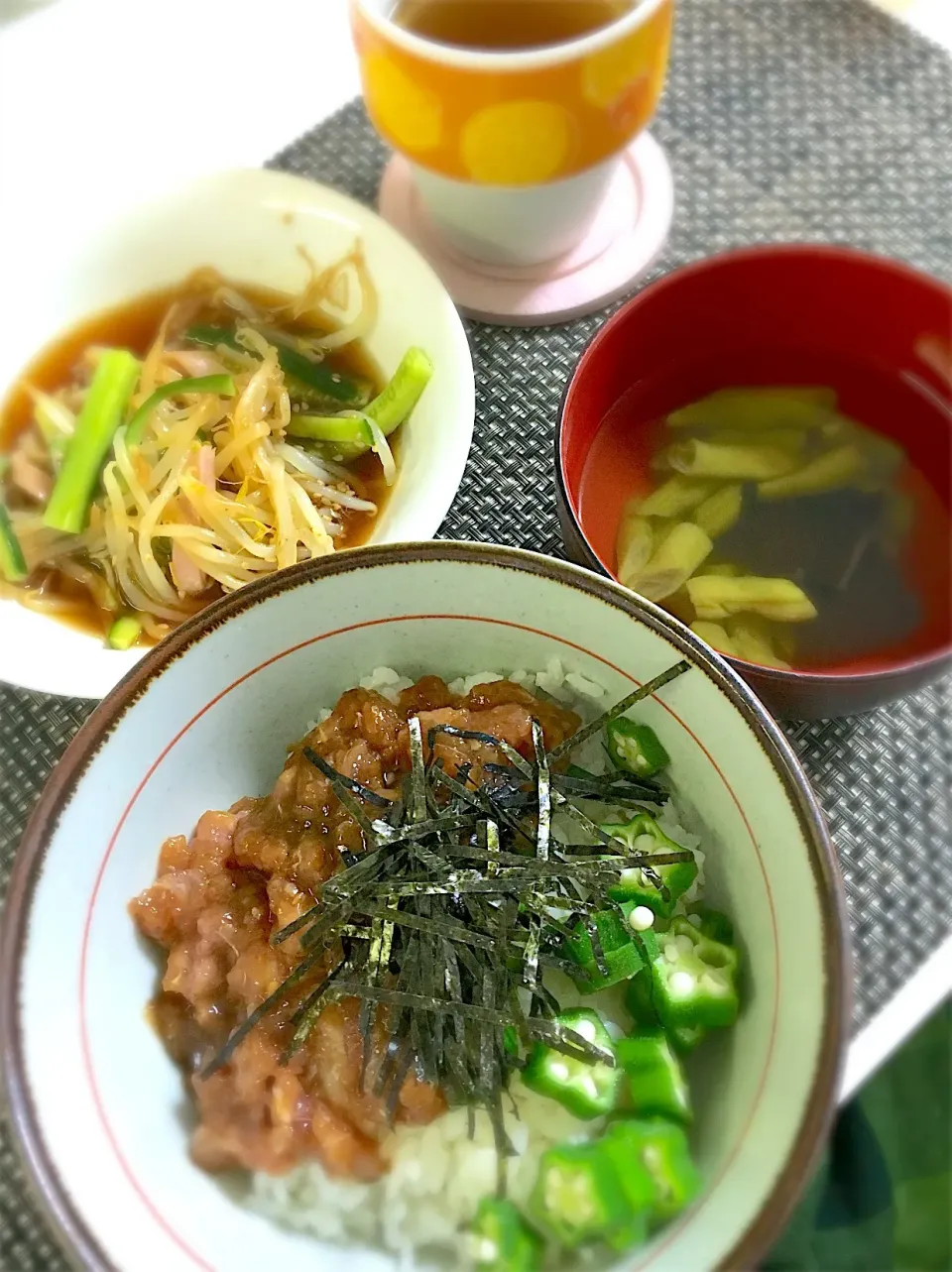 オクラと漬けマグロたたき丼|ゆきさん