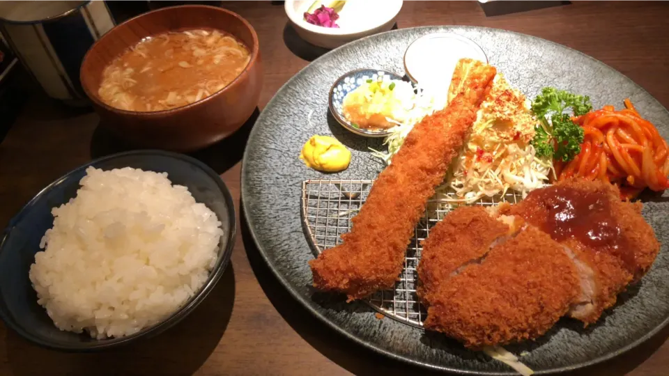 エビ🦞ヒレカツの合い盛り|おっちさん