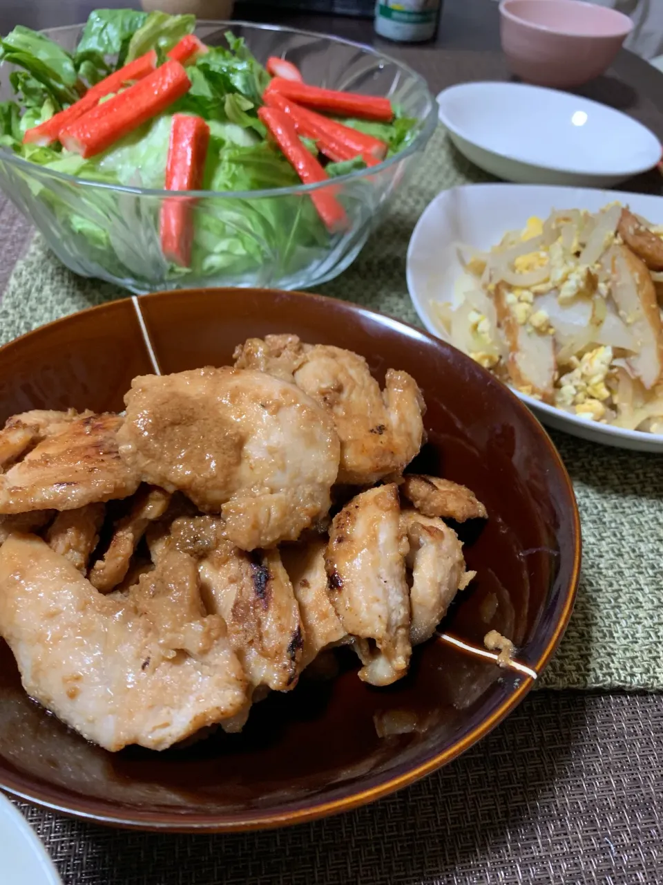 頑張らない普通のご飯☆8/8夜ごはん                雑なご飯💦鶏胸肉麹味噌焼きたち|あきさん