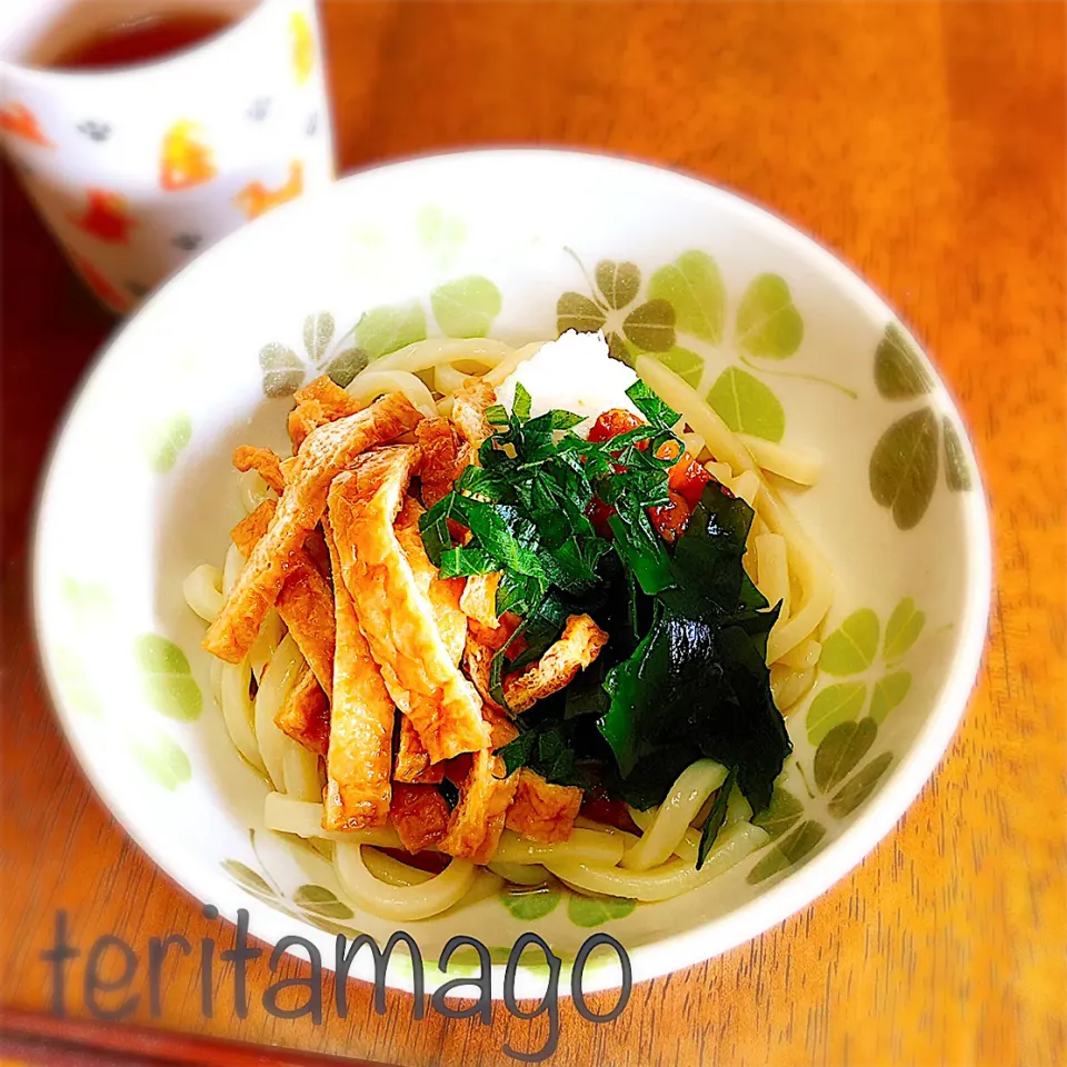 Snapdishの料理写真:梅だれぶっかけうどん|teritamagoさん