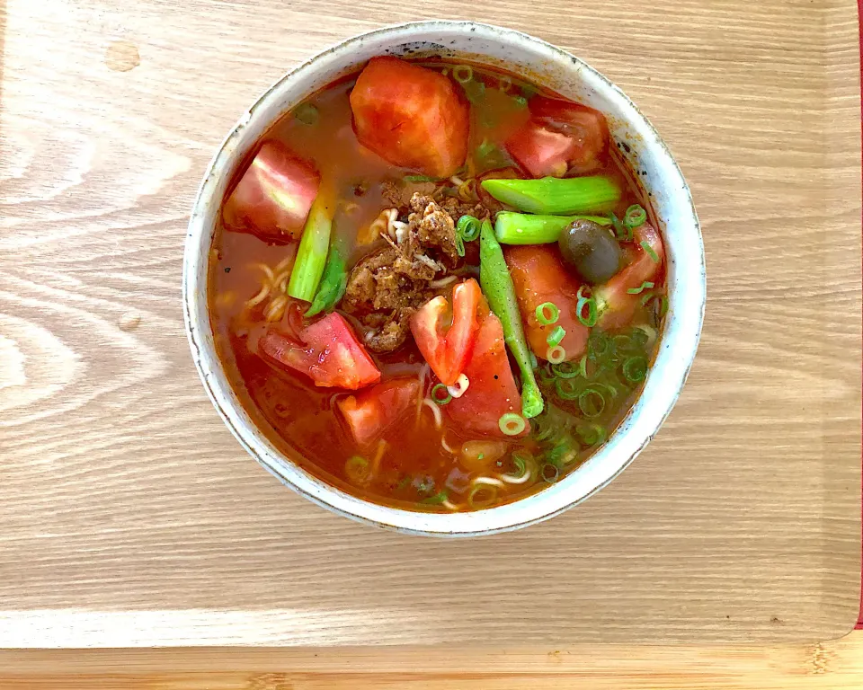 サバ缶トマトでラーメン|shinoさん