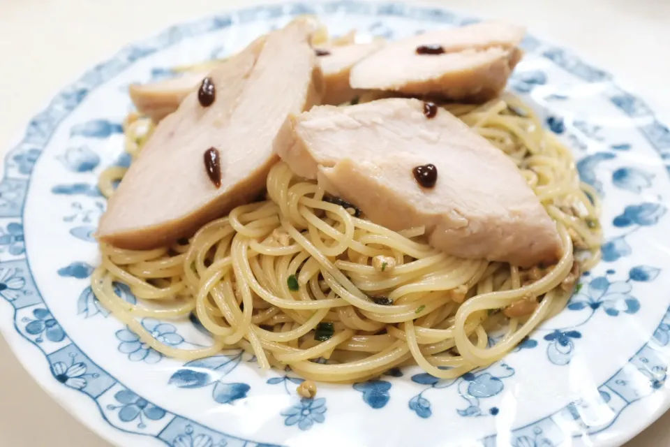 サラダチキン 納豆スパゲッティ|織友さん