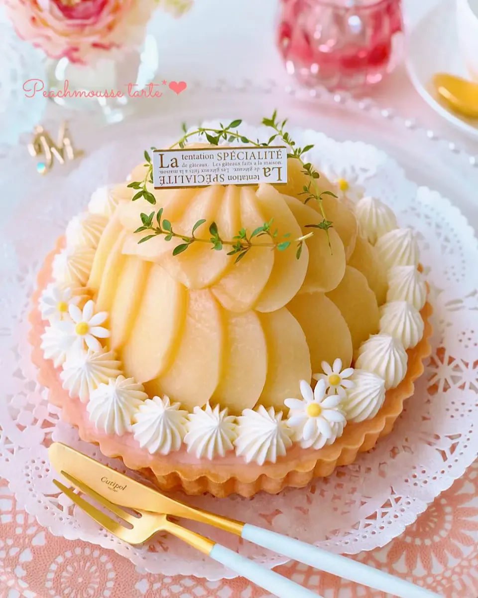 桃ムースのドームタルト🍑|moeさん