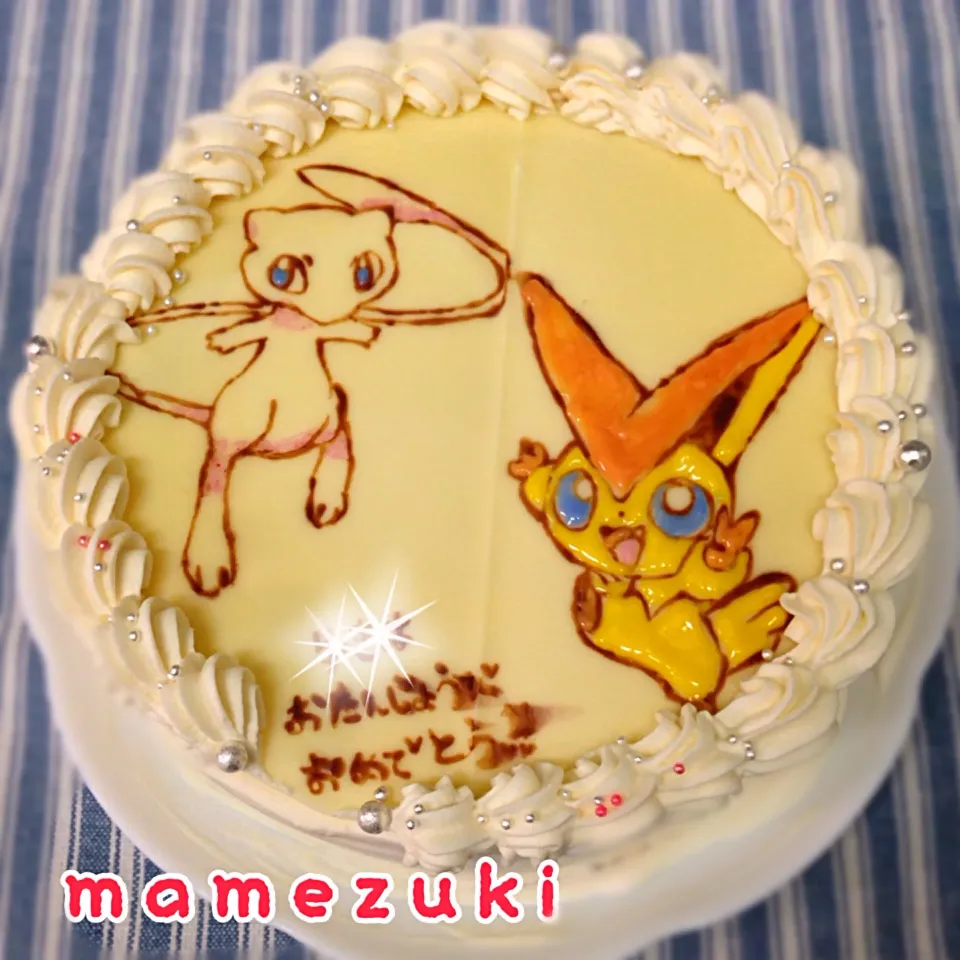 Snapdishの料理写真:キャラアイスケーキ☆ポケモン|ヒロヾ(๑╹◡╹)ﾉ"さん