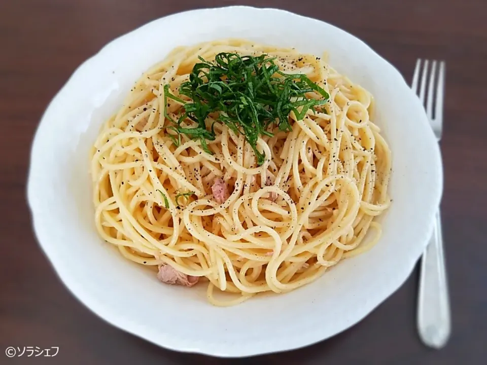 Snapdishの料理写真:今日の昼ご飯だよ(*^^*)
★ツナと大葉の冷製パスタ|ソラシェフさん