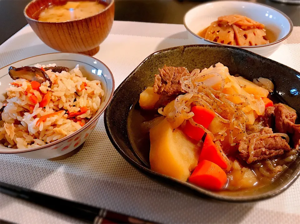 肉じゃが&炊き込みご飯|🍎ゆかりんご🍎さん