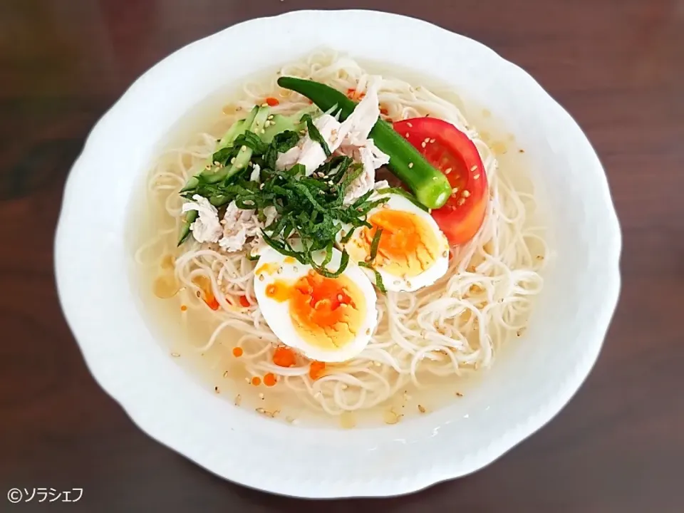 今日の昼ご飯だよ(*^^*)
★塩ぶっかけソーメン|ソラシェフさん