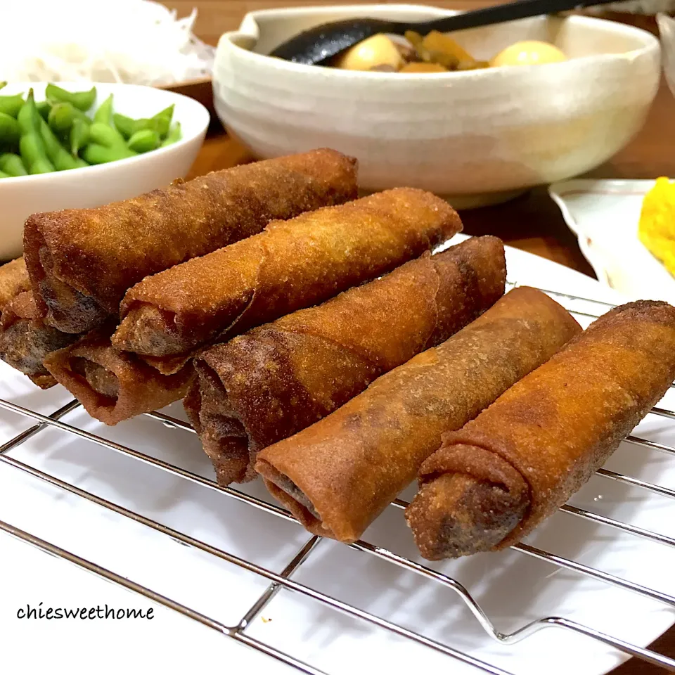 麻紀子さんの料理 チャーシューとネギの春巻レシピで  「大豆のお肉」使ってみました！|chieko ♪さん