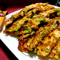 ホヤ&海老とネギの海鮮チヂミ