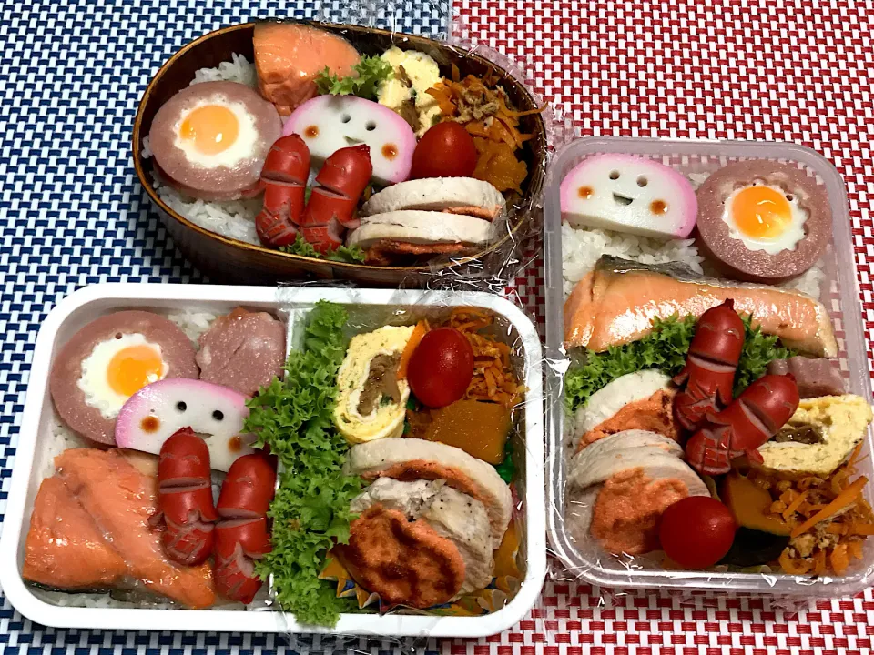 Snapdishの料理写真:2019年8月14日 ムスコ・ムスメ＆オレ弁当♪|クッキングおやぢさん