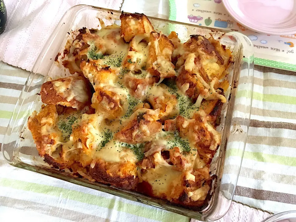 手作り糀甘酒パンで野菜カレーのパングラタン|みよさん