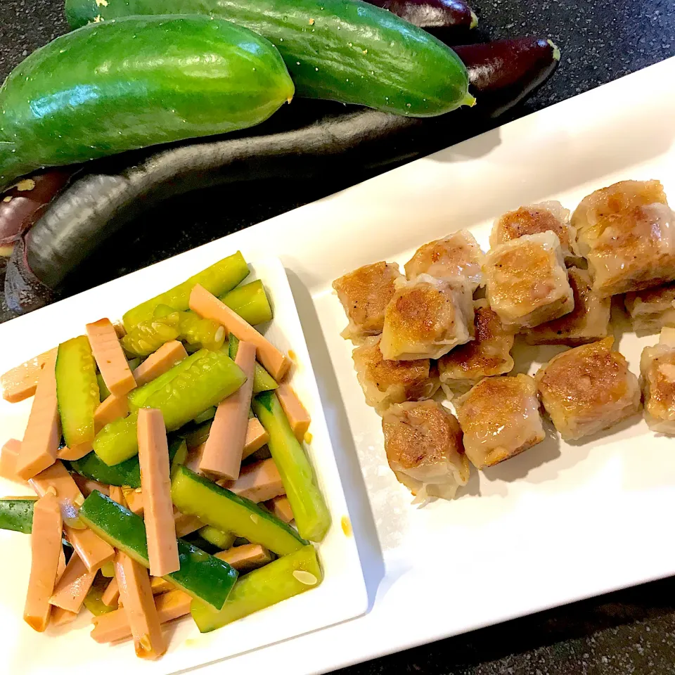 帰省後の朝ごはんは昔食べたギョニソときゅうりの辛子和えと焼きシウマイ|シュトママさん