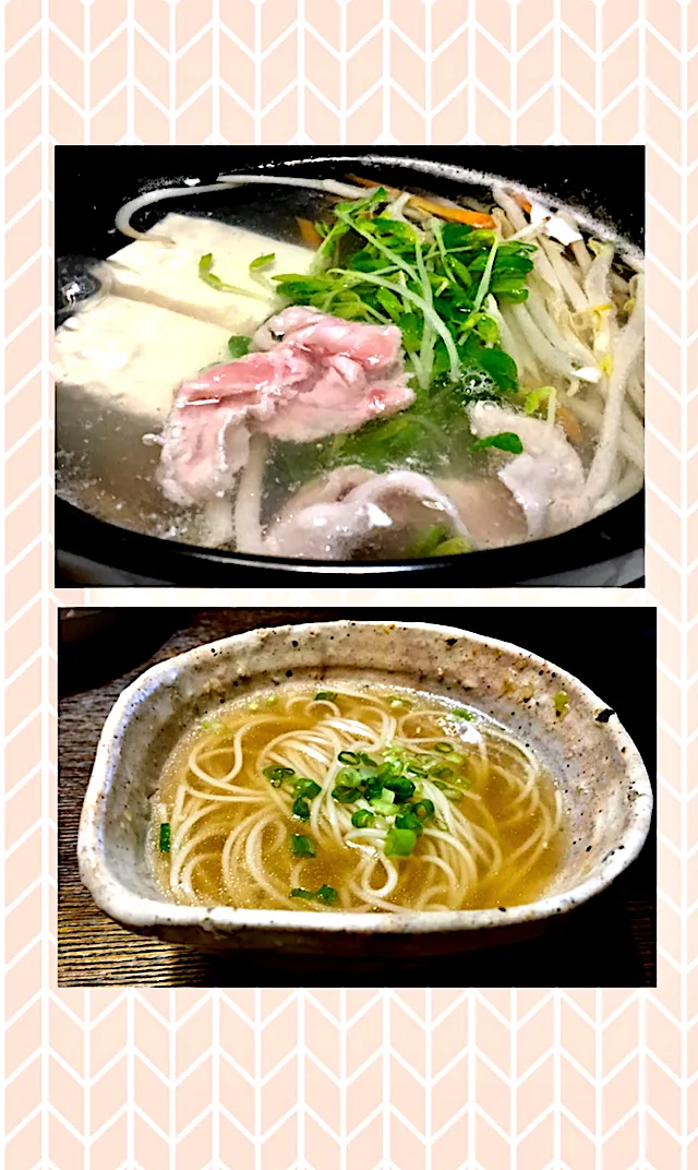 独り 豚シャブ⑵&〆煮麺                                ・〆まで完食                                    ・デブ街道まっしぐら⁉️|mottomoさん