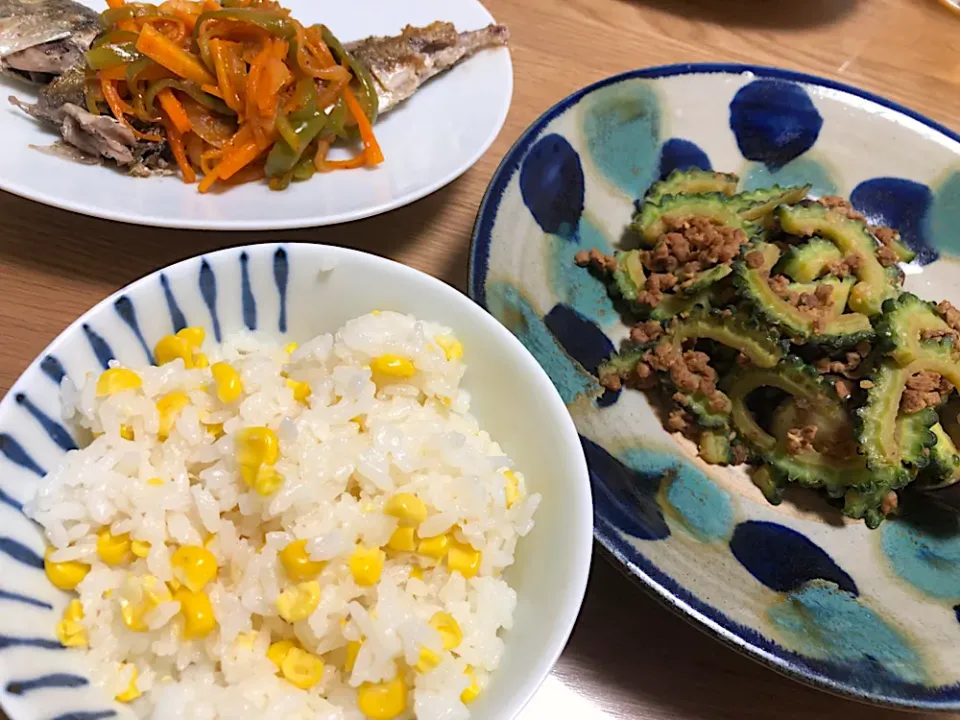 大豆ミートとゴーヤとナスの味噌炒め|muluckyさん