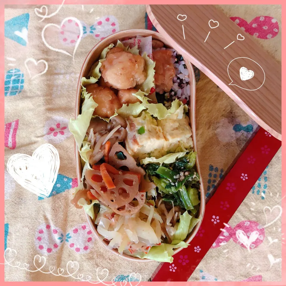 Snapdishの料理写真:８／１６ ｆｒｉ ササミの梅照り焼き弁当🍴|rinaronarさん