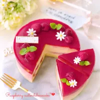 ラズベリー🍓カスタードチーズケーキ