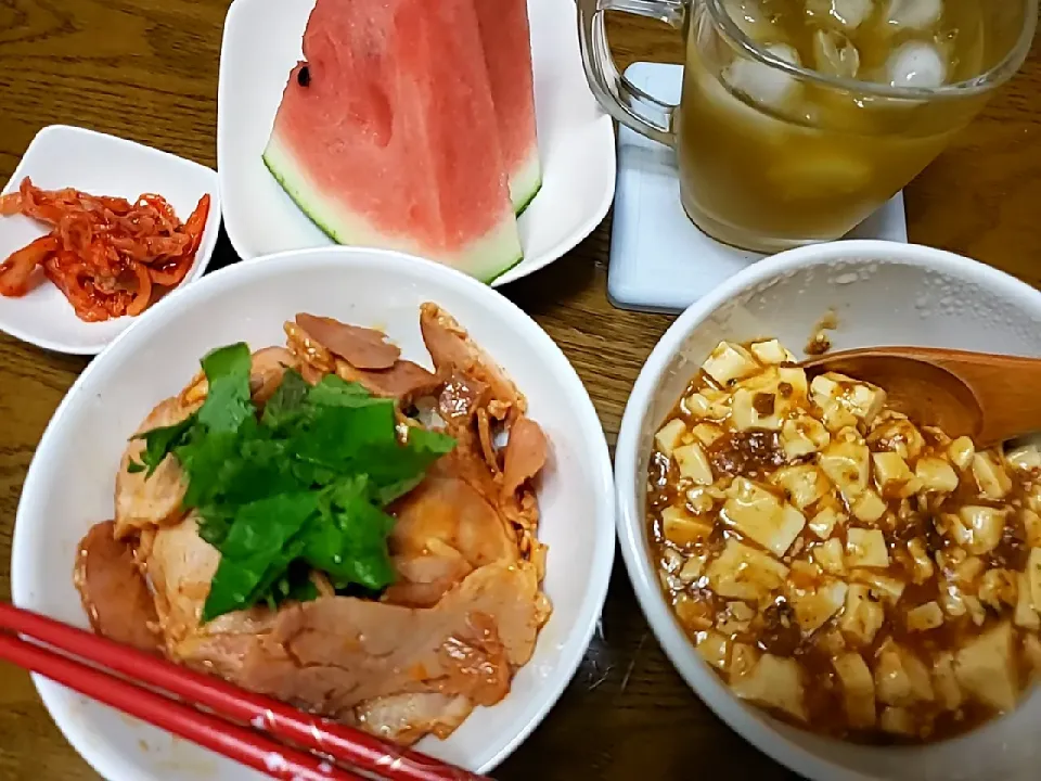 焼豚丼と麻婆豆腐|aiさん