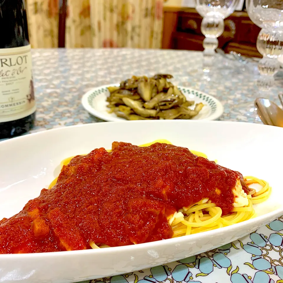 イタリアンパセリ忘れた😢トマトパスタ🍝|Seikoさん