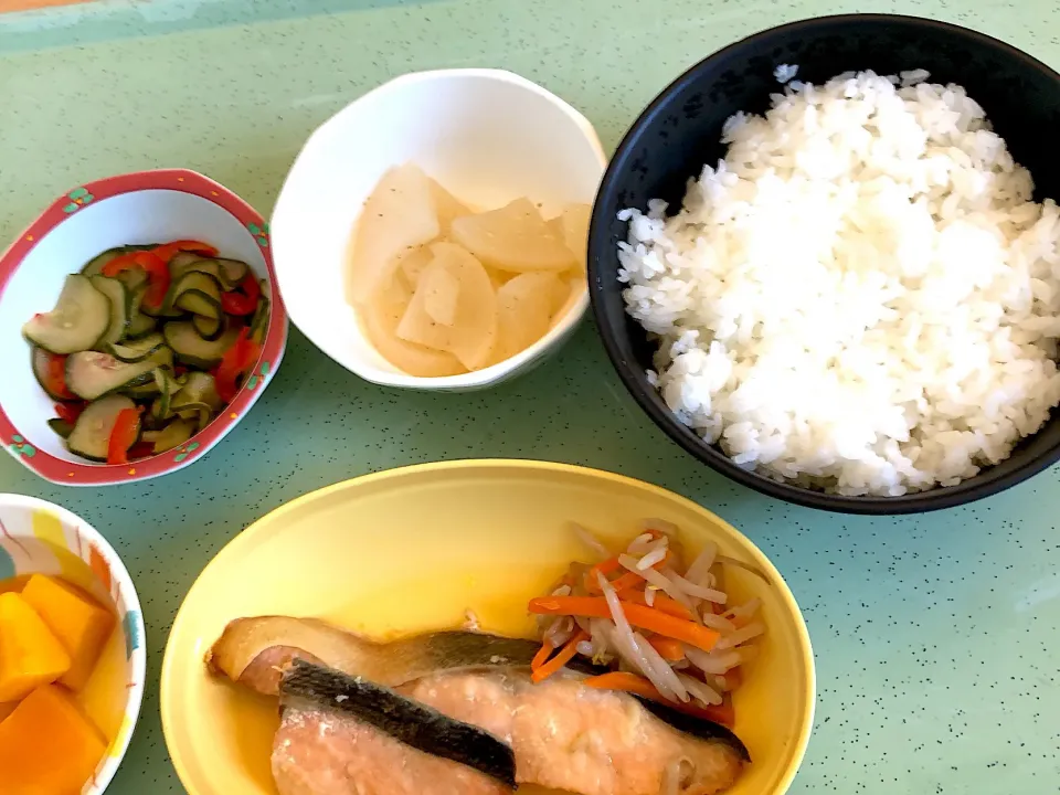 【病院食（昼）】鮭バター醤油焼き|サンシャイン山崎さん