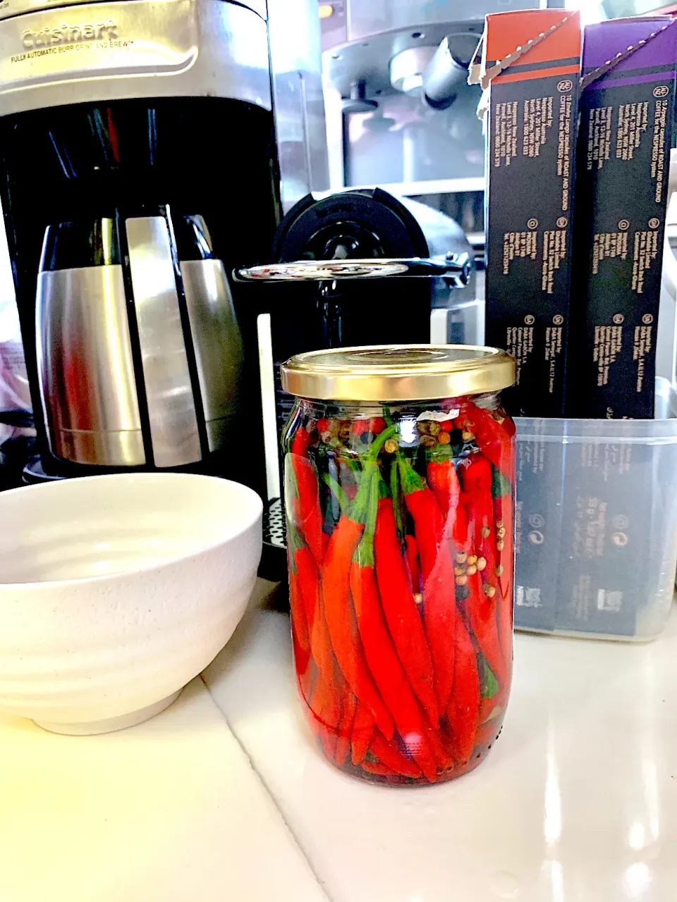 Preserving Hot Peppers in Vinegar and Salt|gonbenさん